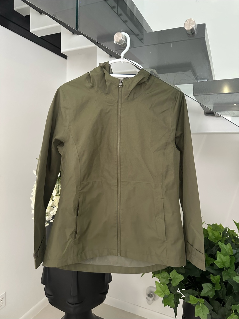 Olive Green Lightweight Hooded Jacket